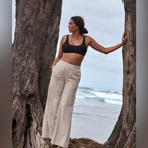 Outerknown High Tide Cream Wide-Leg Pants Size S